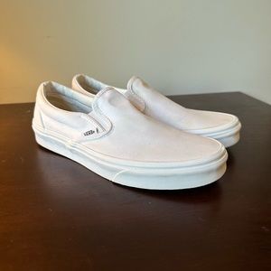 White Slip On Vans
